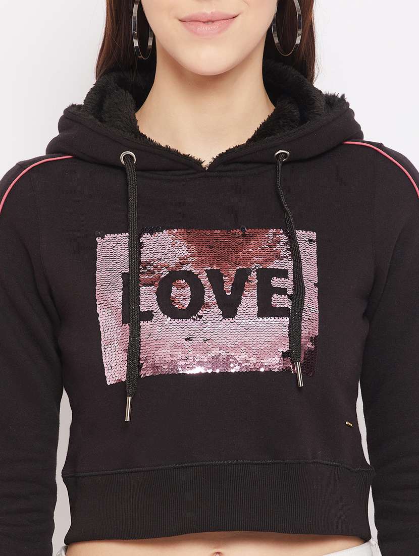 black printed hoodies sweatshirt - 18229880 - Standard Image - 4
