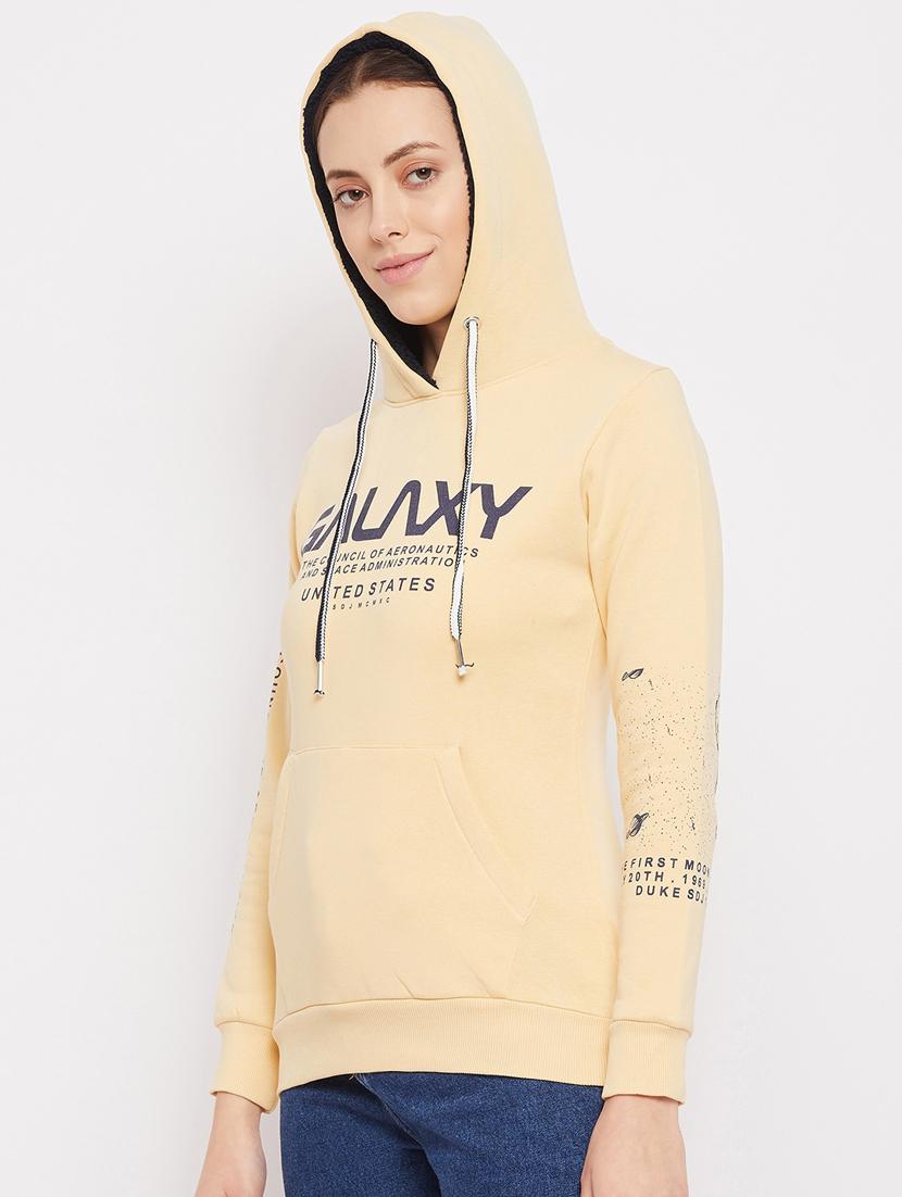 yellow printed hoodies sweatshirt - 18229884 - Standard Image - 1