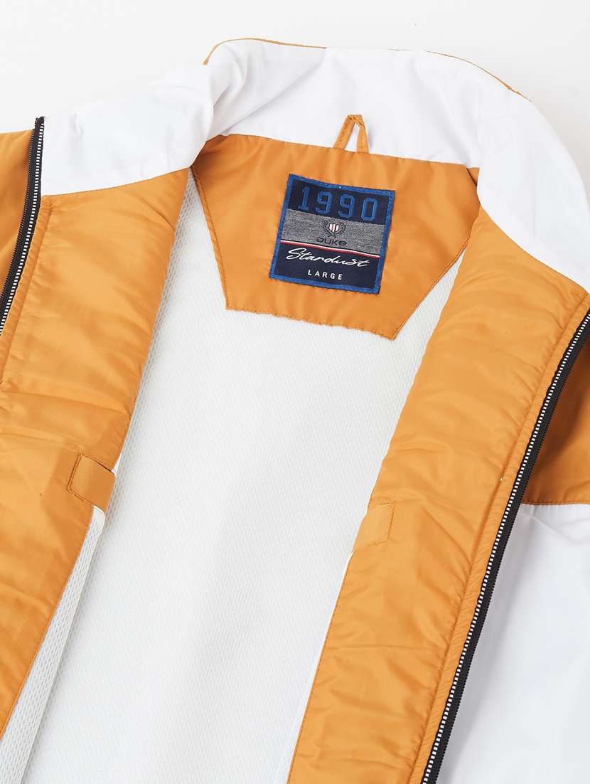 yellow color-blocked quilted jacket - 18229917 -  Standard Image - 4