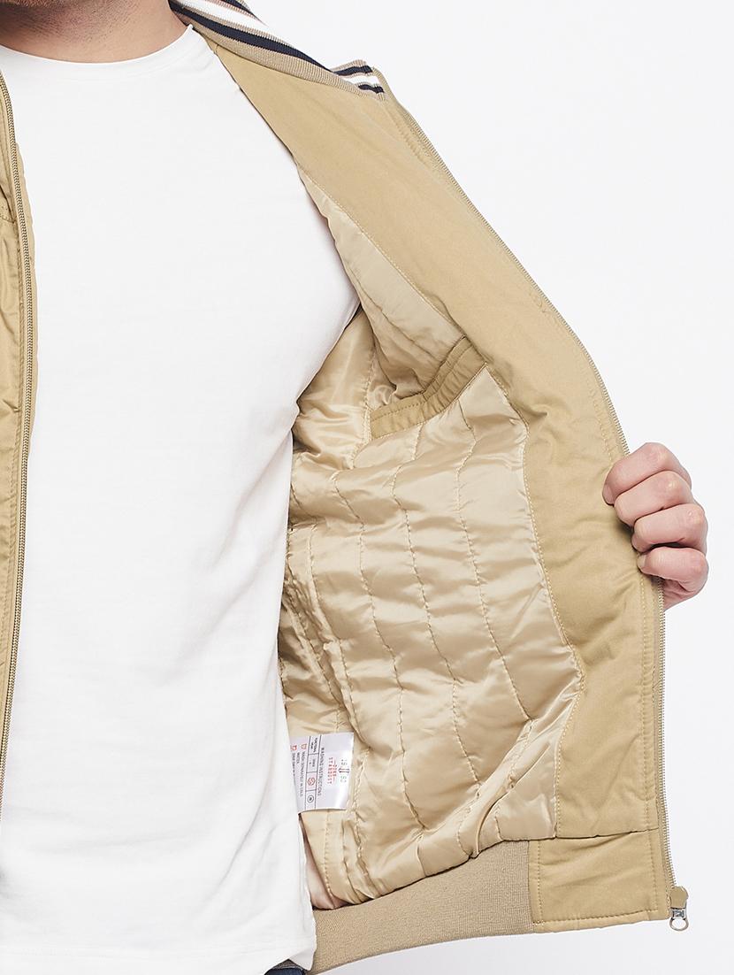 beige solid bomber jacket - 18229920 - Standard Image - 4