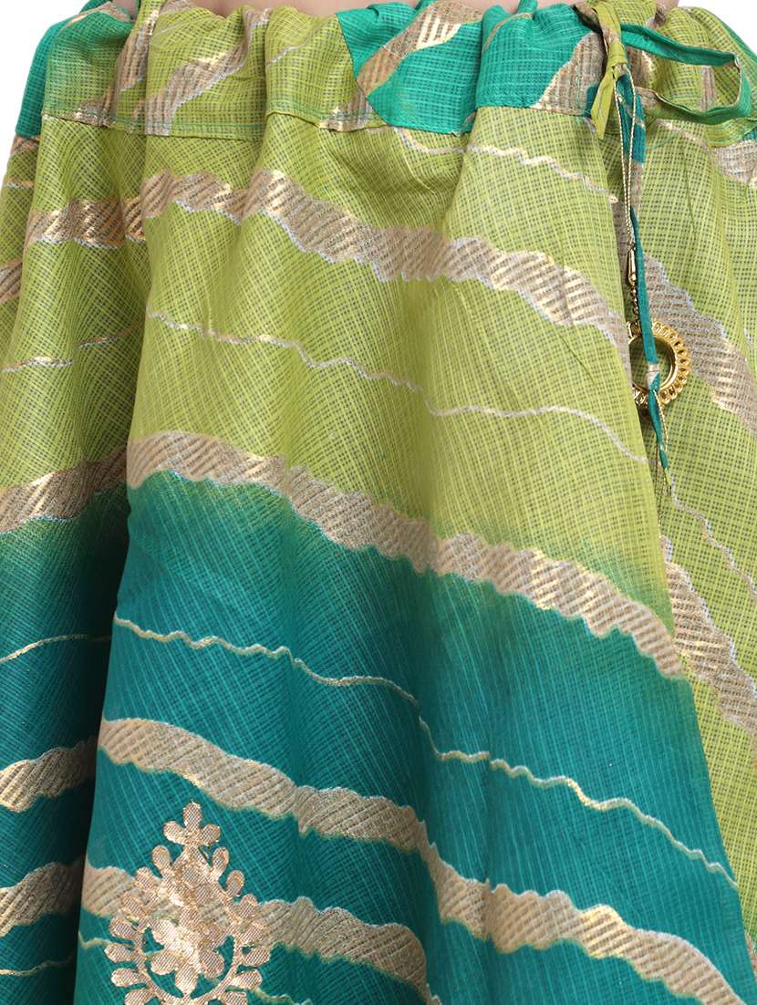 green printed flared skirt - 18230217 -  Standard Image - 4