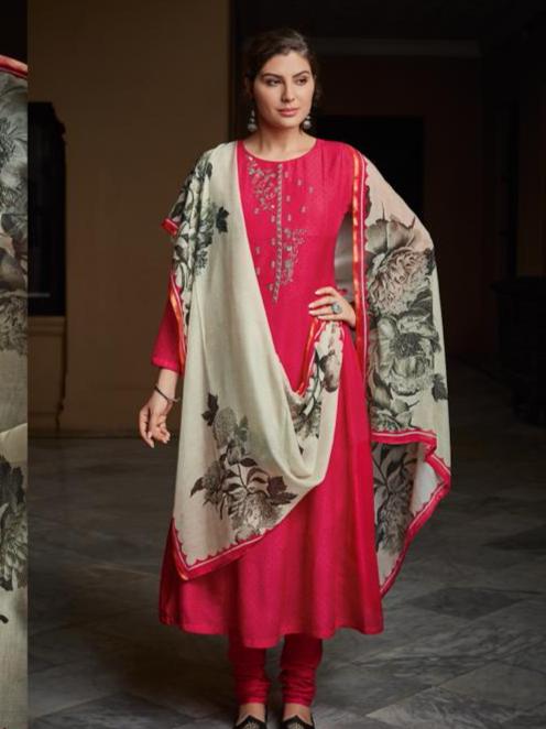 top: muslin printed with embroidery bottom  - 18230227 -  Standard Image - 1