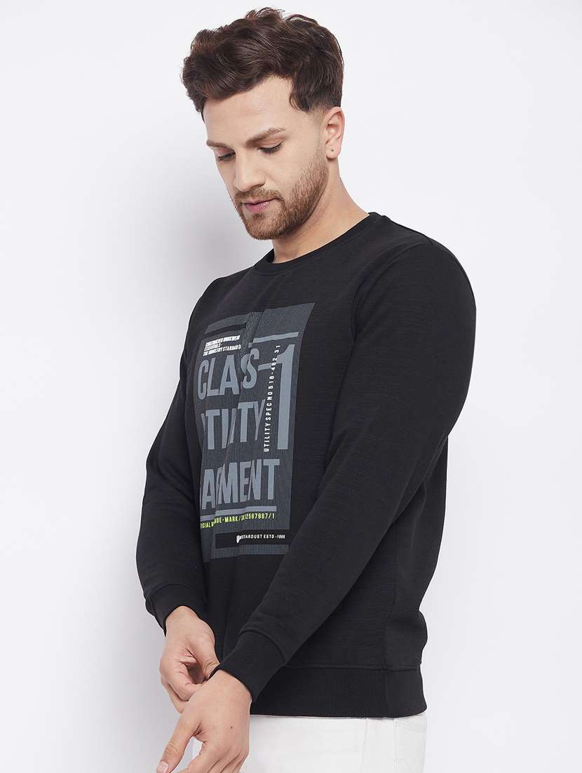 black chest-printed sweatshirt - 18230241 -  Standard Image - 1