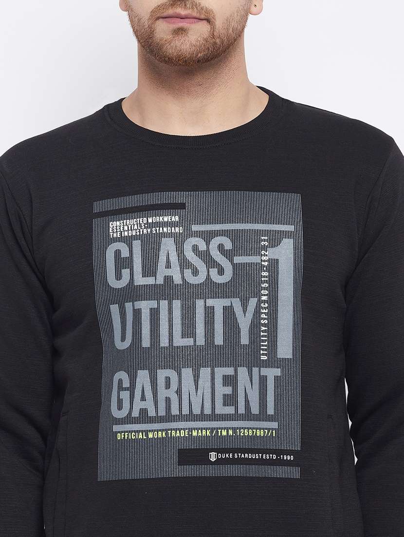 black chest-printed sweatshirt - 18230241 -  Standard Image - 4