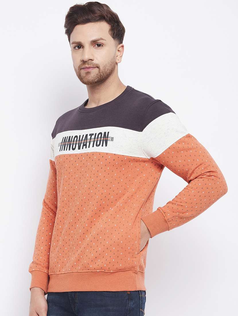peach color-blocked sweatshirt - 18230244 -  Standard Image - 1
