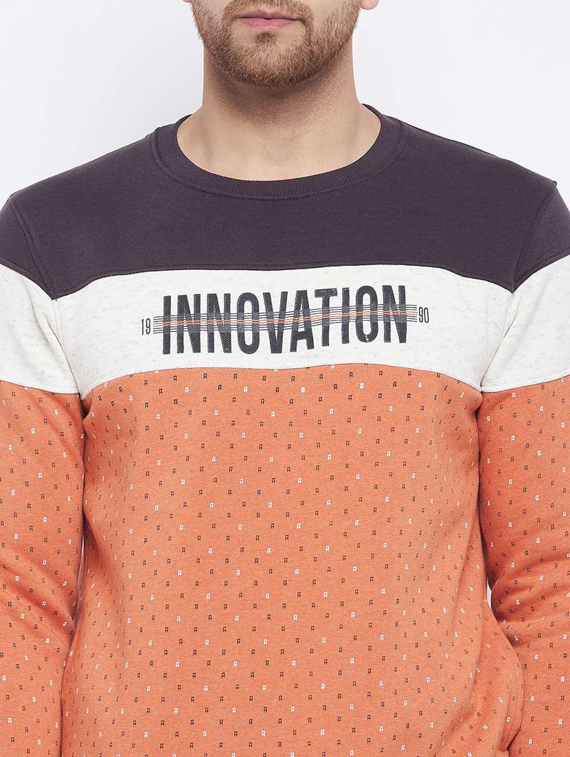 peach color-blocked sweatshirt - 18230244 -  Standard Image - 4