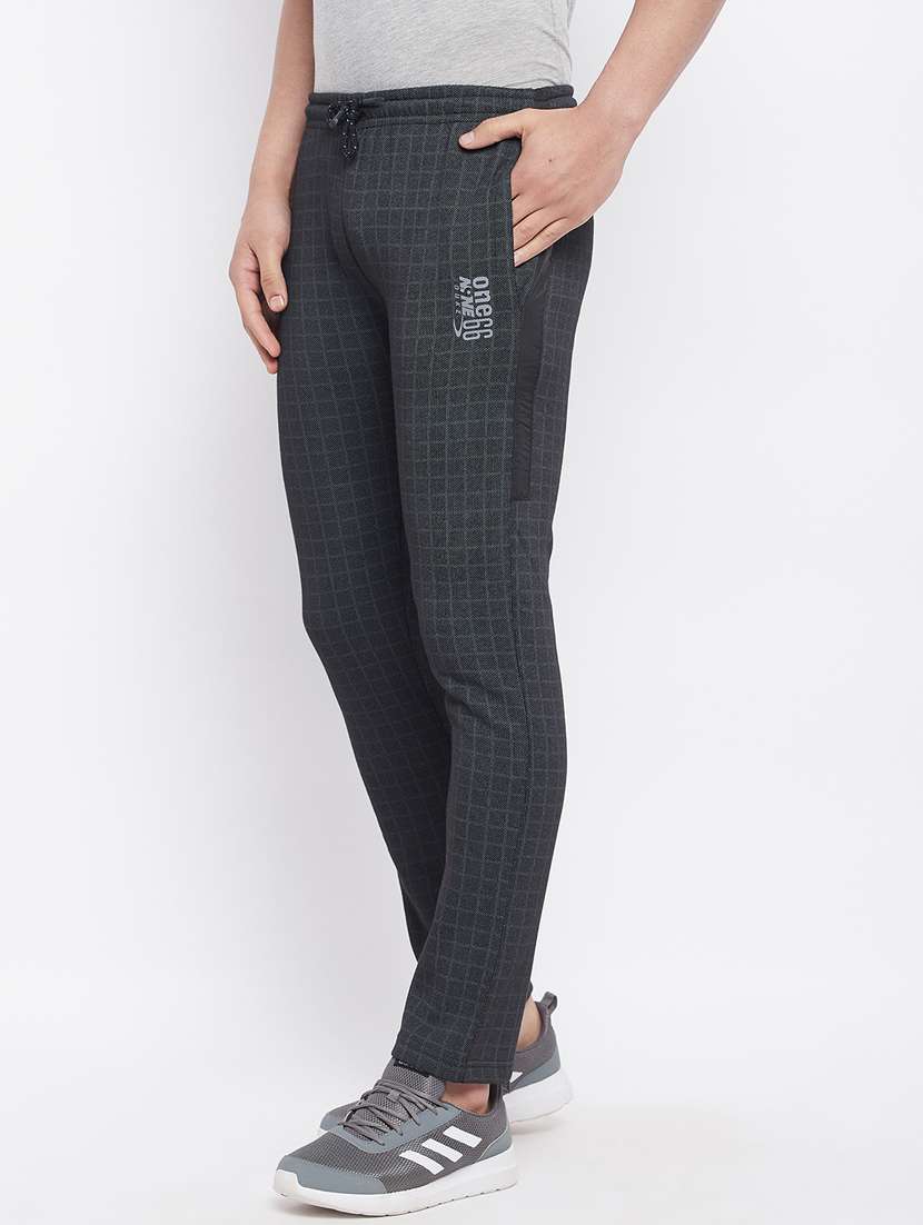 black checkered track pant - 18230267 - Standard Image - 1
