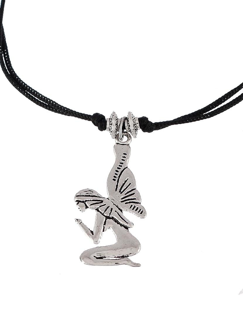 silver-plated & black angel protection evil eye anklet - 18230435 - Standard Image - 4