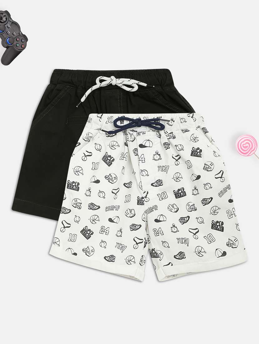 set of 2 printed shorts 