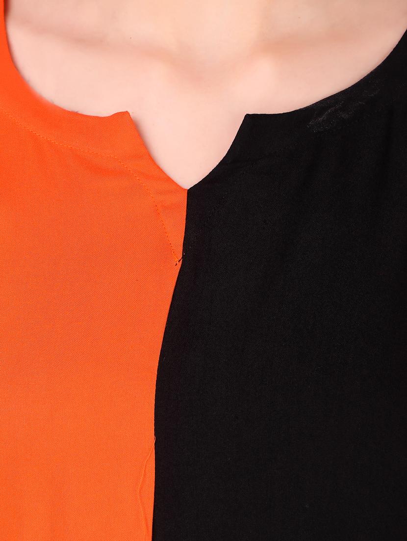 orange rayon kurta pant set - 18230570 - Standard Image - 4