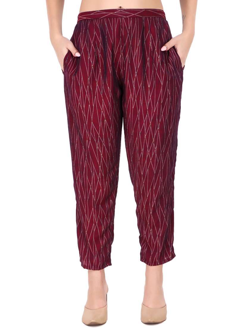 red rayon kurta pant set - 18230575 - Standard Image - 4
