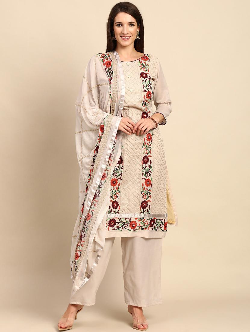 embroidered unstitched suit set