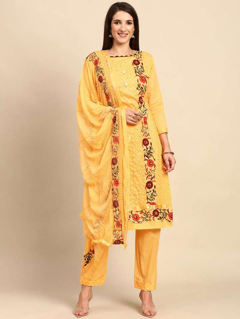embroidered unstitched suit set