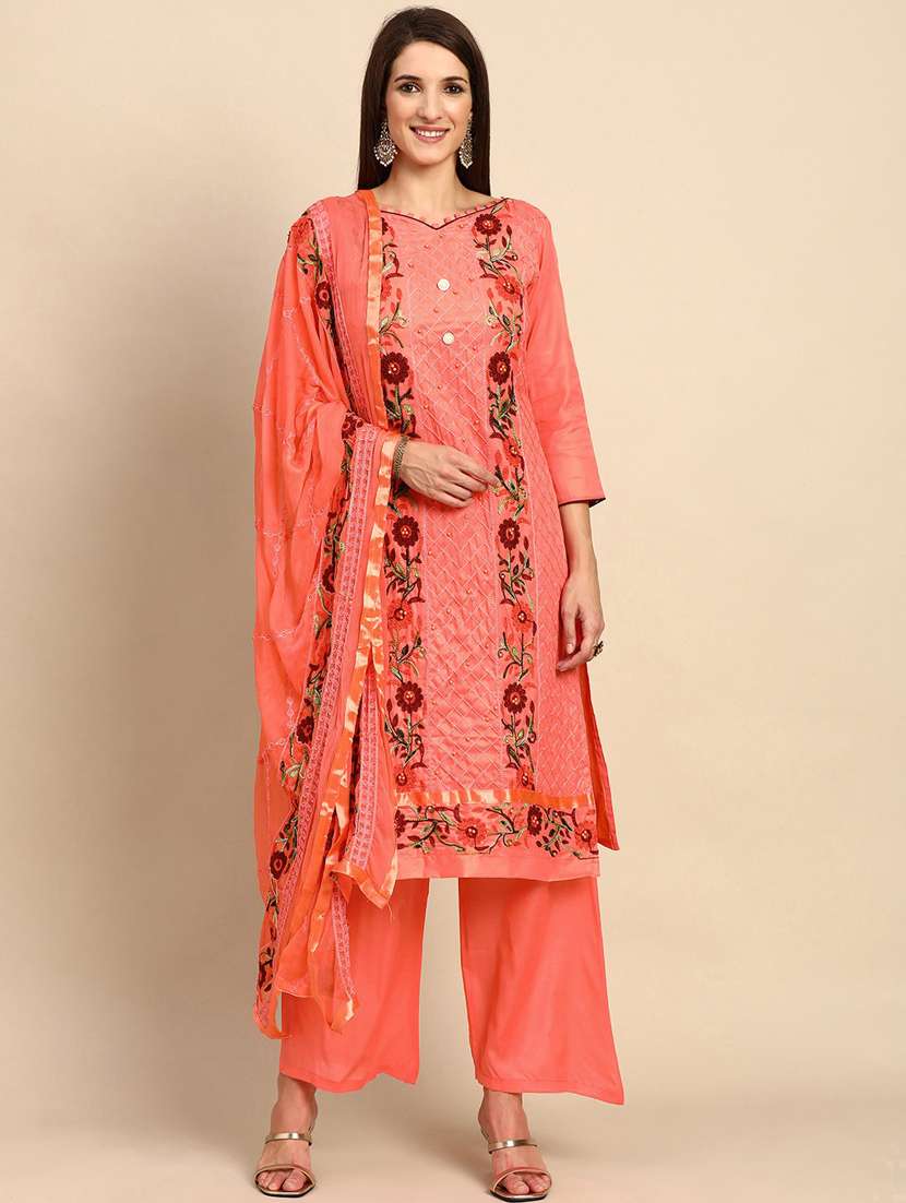embroidered unstitched suit set