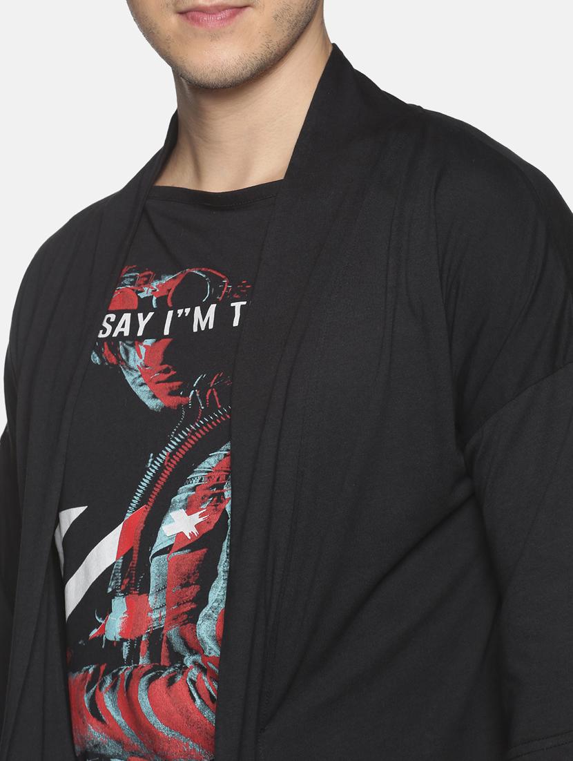black back-printed cardigan - 18230879 - Standard Image - 4