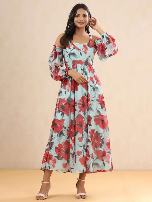 women's fit & flare floral dress - 18231018 - Standard Image - 0