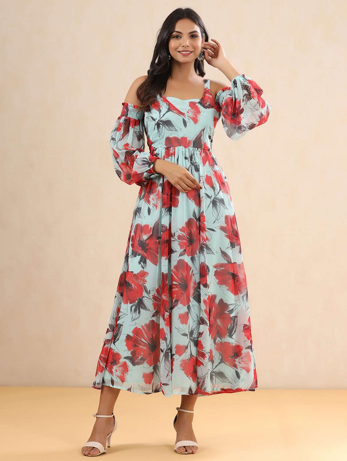 women's fit & flare floral dress