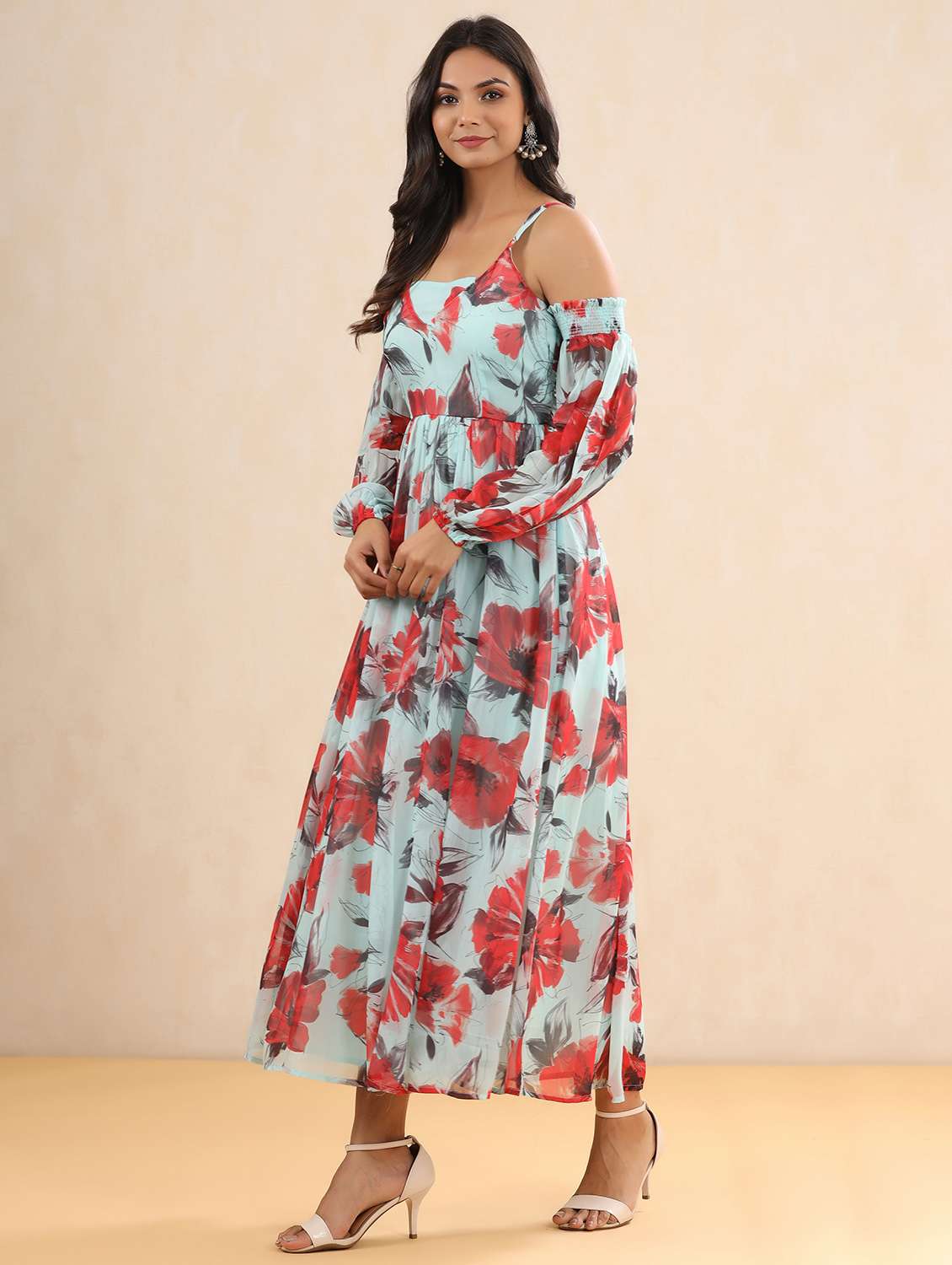 women's fit & flare floral dress - 18231018 -  Standard Image - 1