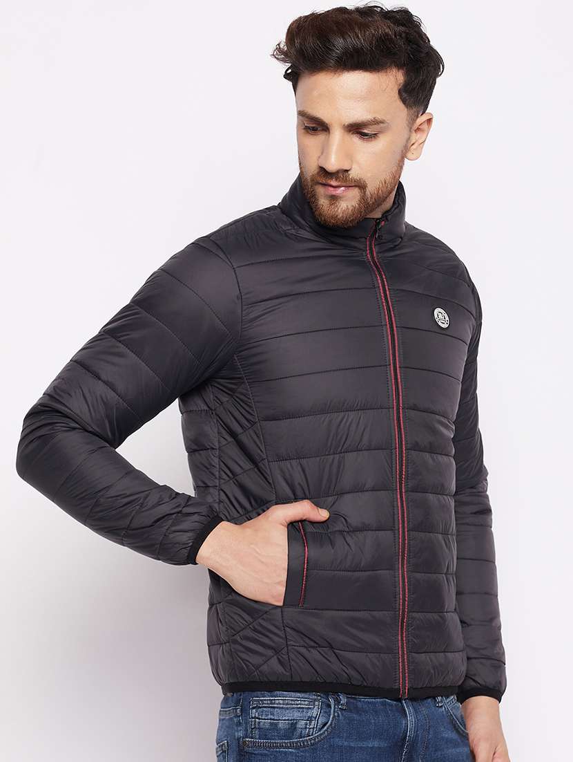 black solid quilted jacket - 18231149 -  Standard Image - 1