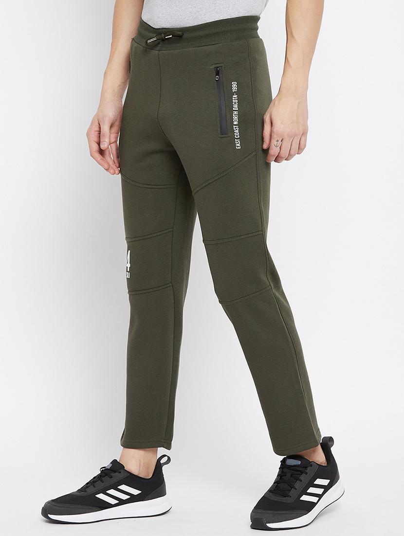 olive-green solid track pant - 18231511 - Standard Image - 1