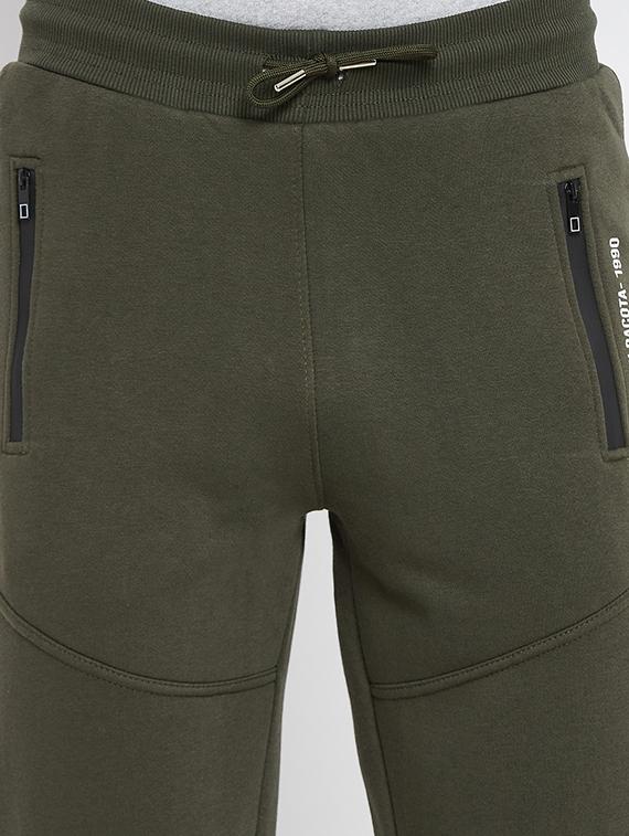 olive-green solid track pant - 18231511 - Standard Image - 4