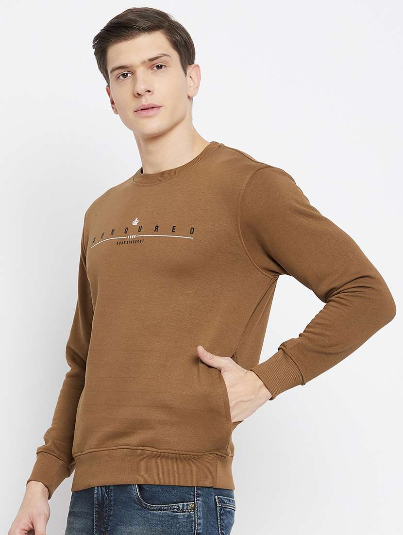 brown chest printed sweatshirt - 18231766 -  Standard Image - 1