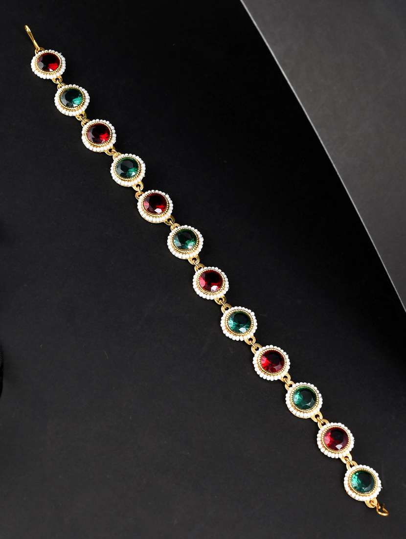 gold brass maang teeka