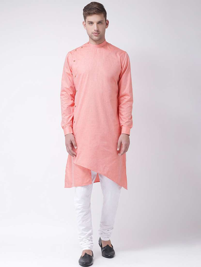 pink melange kurta pyjama ethnic wear set