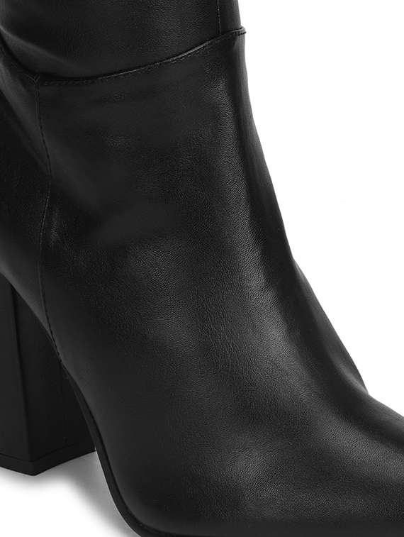 black pu knee length  boots - 18232898 -  Standard Image - 4