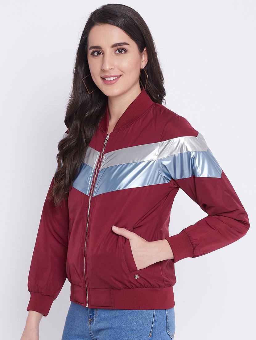 red color block jacket - 18232939 - Standard Image - 1