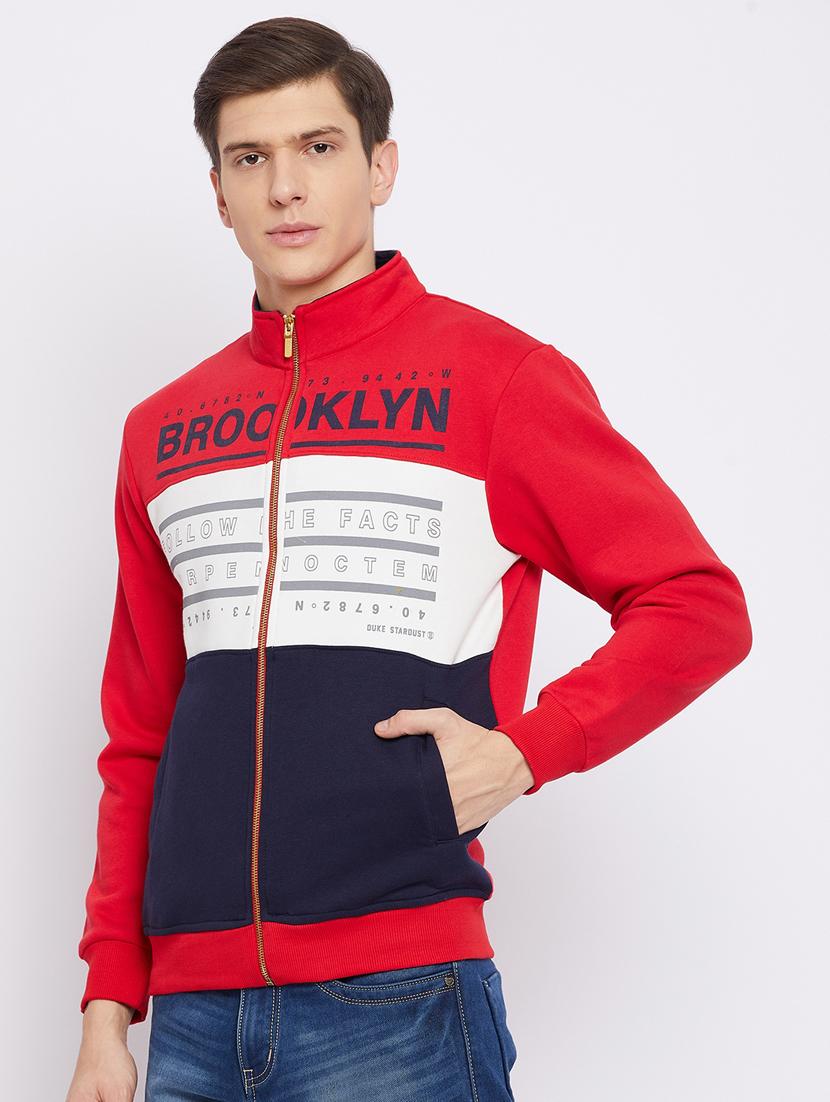 red cut & sew sweatshirt - 18233011 - Standard Image - 1