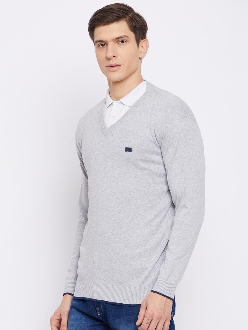 grey solid pullover - 18233028 -  Standard Image - 1