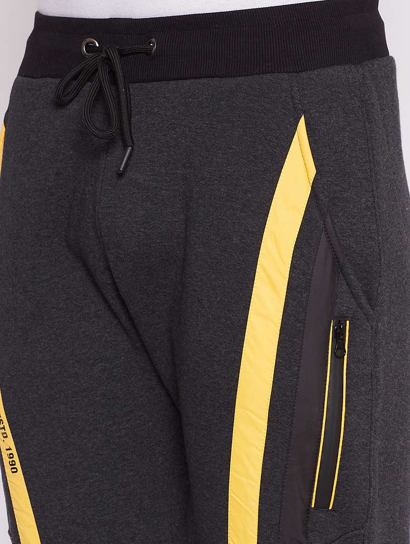 grey solid full length track pant - 18233031 -  Standard Image - 4