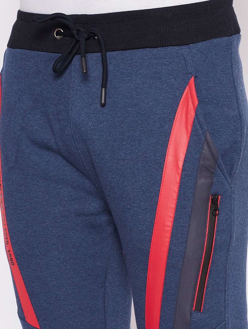 navy blue solid full length track pant - 18233032 -  Standard Image - 4