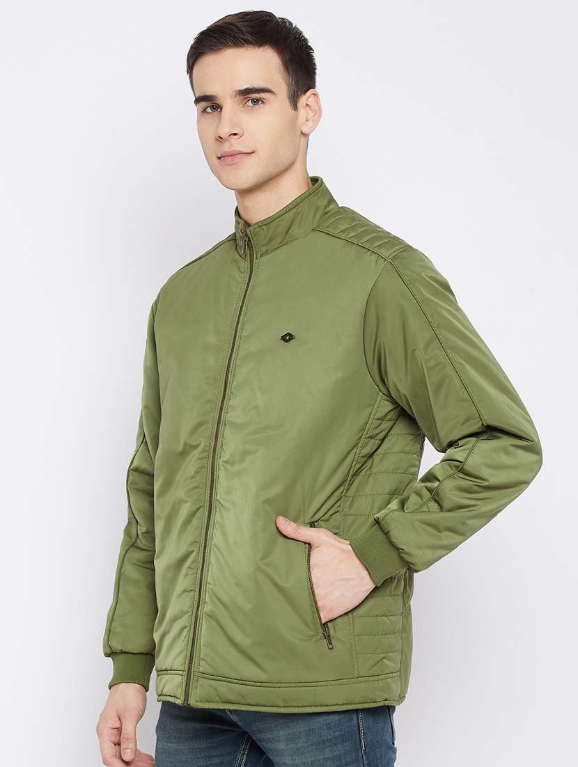 green solid bomber jacket - 18233053 -  Standard Image - 1
