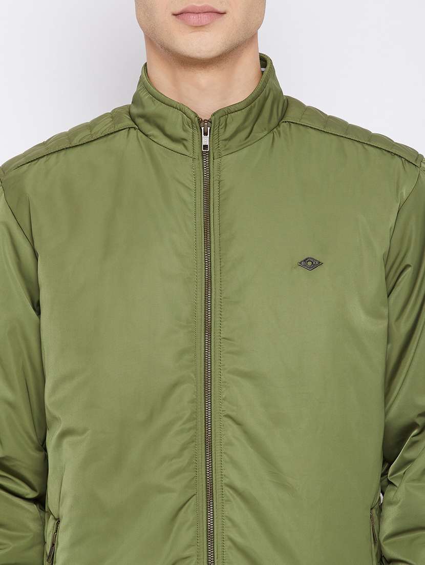 green solid bomber jacket - 18233053 -  Standard Image - 4