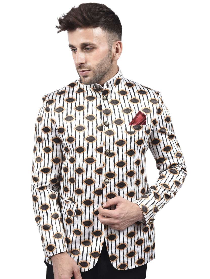 multi colored printed single breasted casual blazer