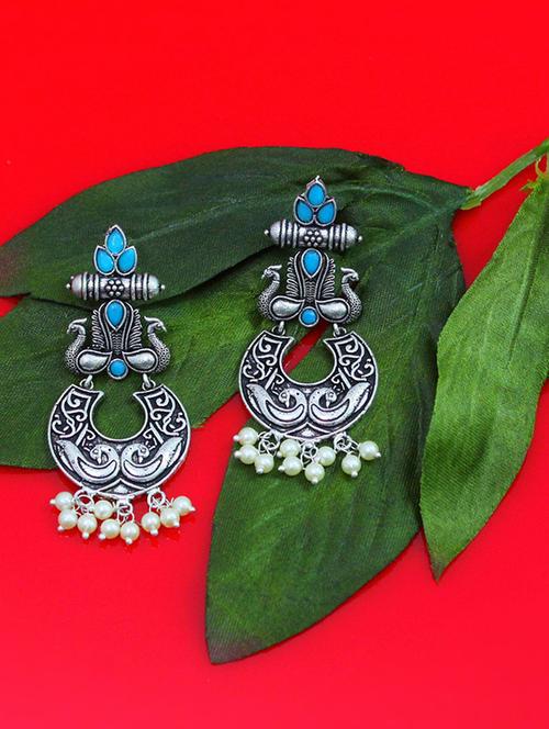 blue brass drop earring - 18233425 - Standard Image - 0