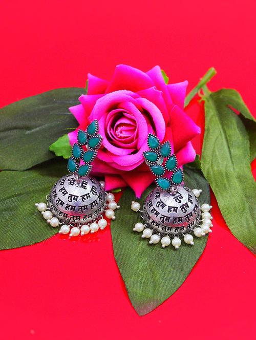 green brass drop earring - 18233435 - Standard Image - 0