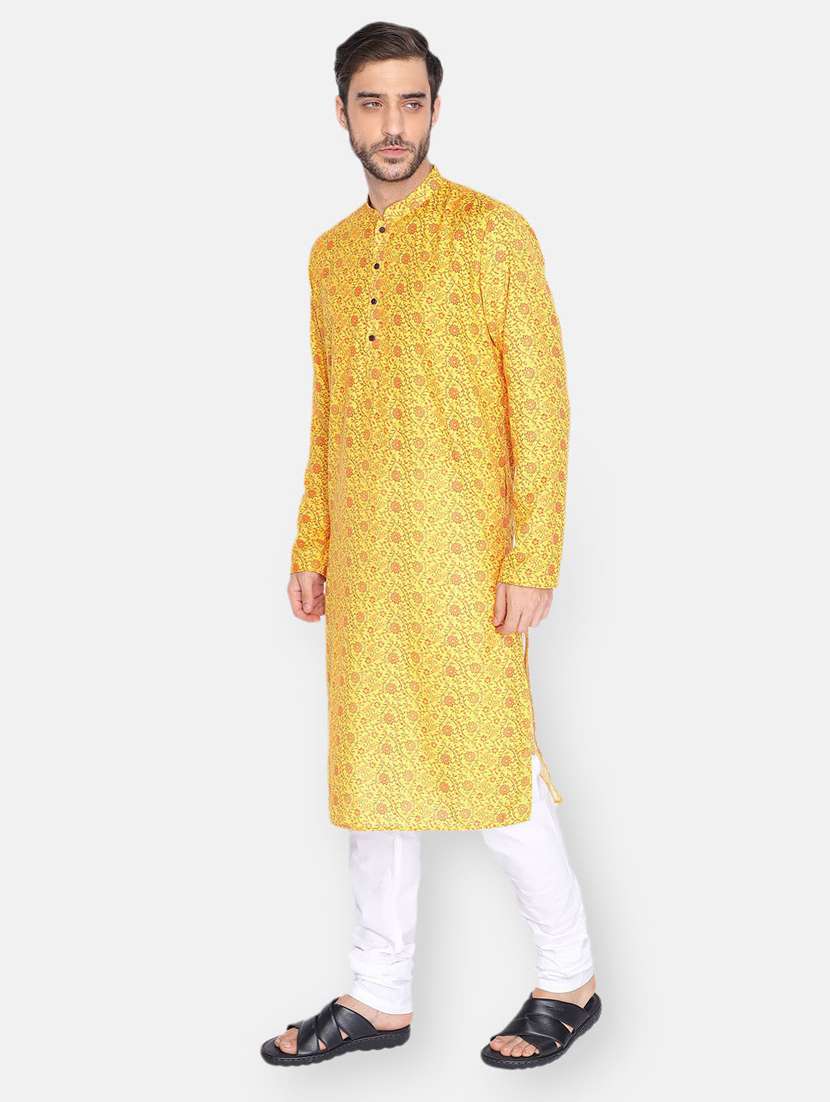 men floral kurta churidar ethnic wear set - 18233542 - Standard Image - 1