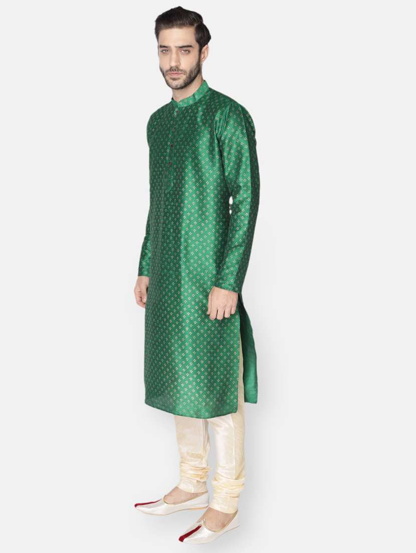 men printed kurta churidar ethnic wear set - 18233551 -  Standard Image - 1