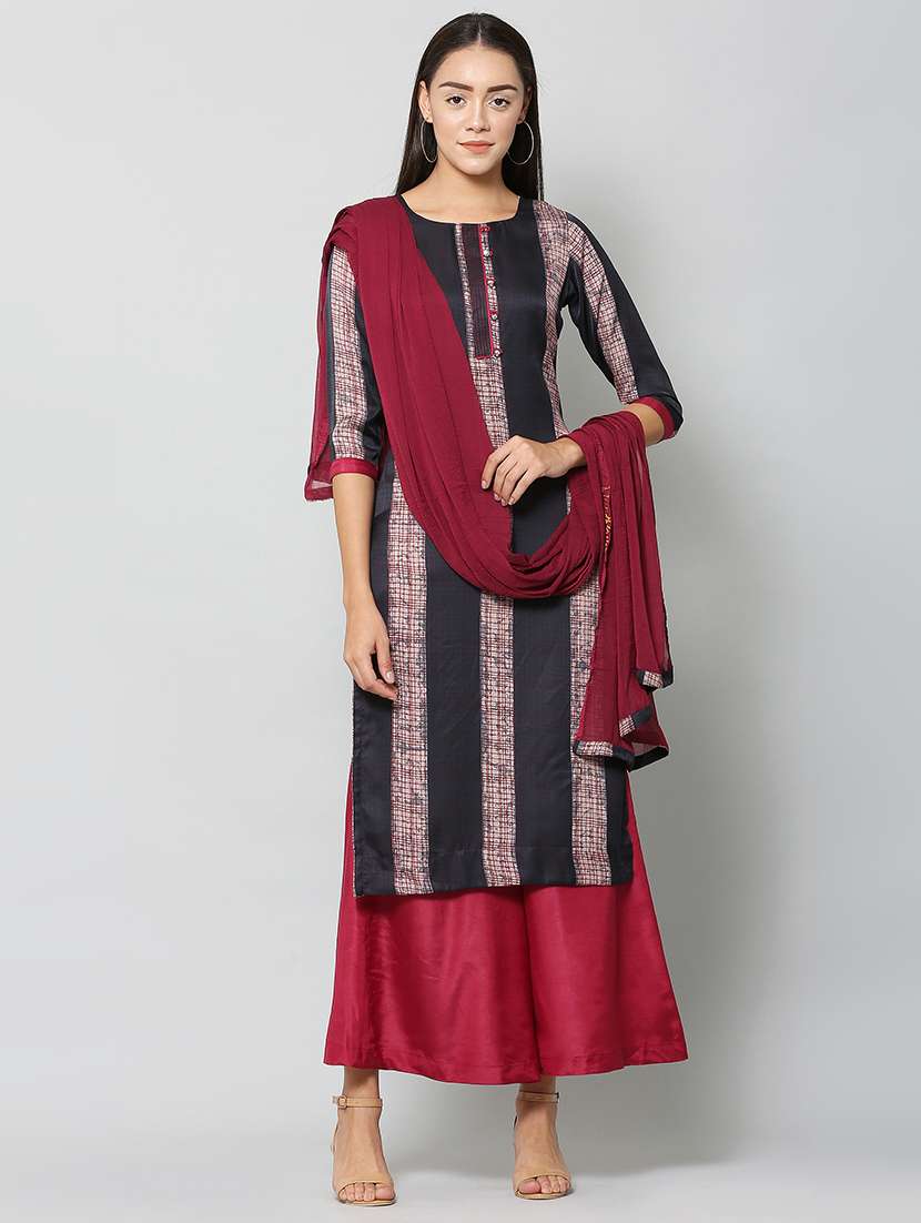 black cotton blend suit set - 18234473 - Zoom Image - 0