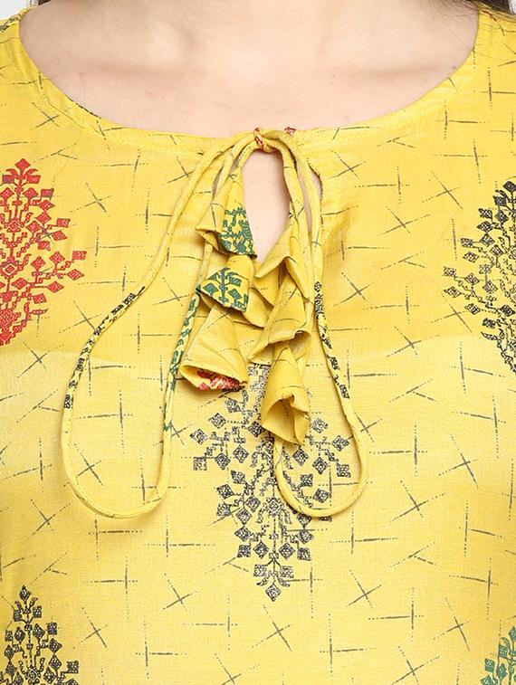 yellow cotton blend suit set - 18234478 - Standard Image - 4