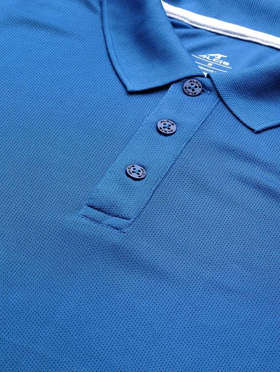 men blue solid polo t-shirt - 18235201 - Standard Image - 4