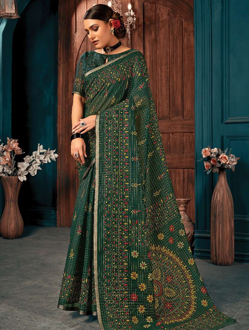 women's embroidered saree with blouse