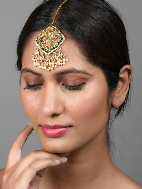 gold brass single teekas - 18235977 - Standard Image - 1