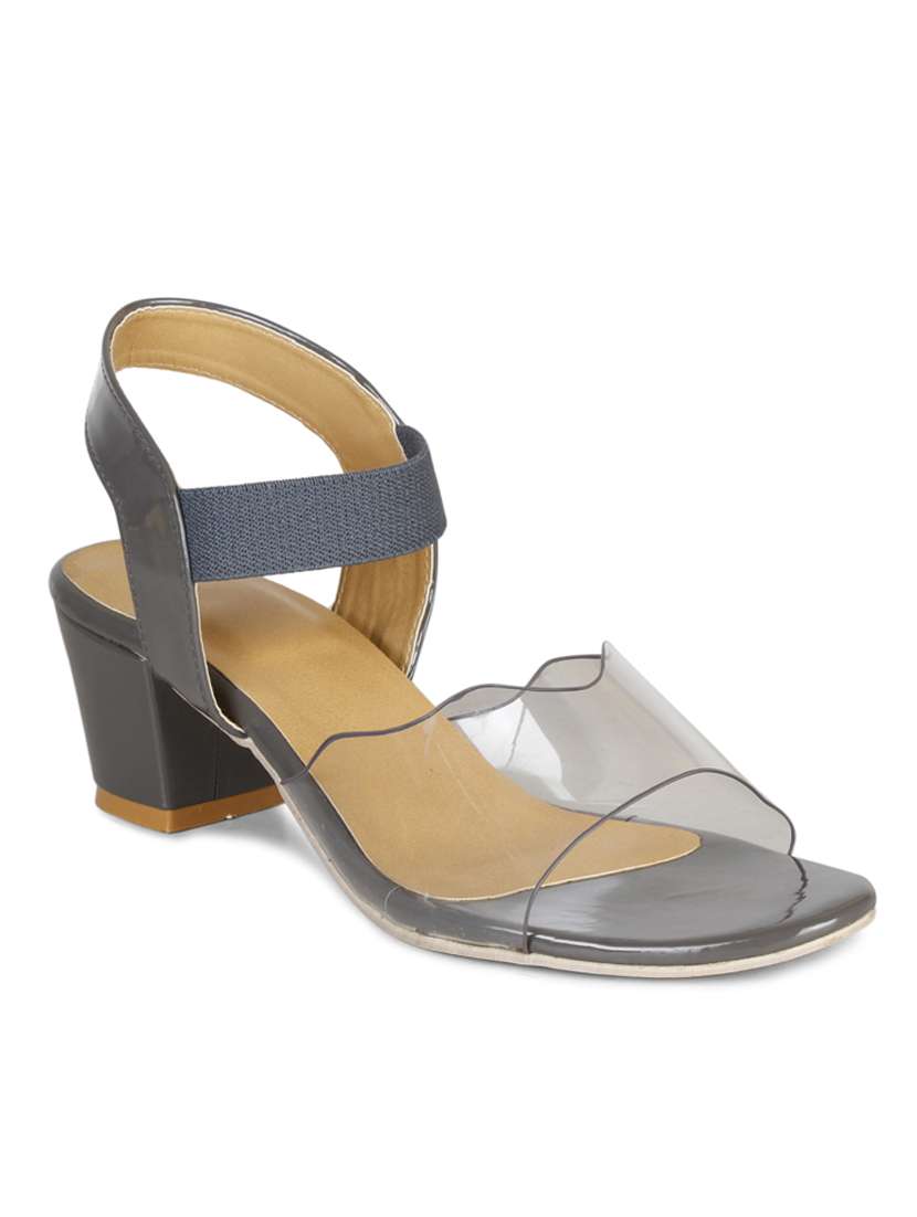 grey plastic back strap sandals