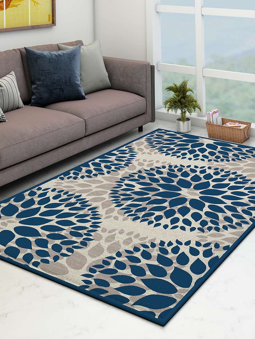 athom living drop blue premium anti slip printed carpet