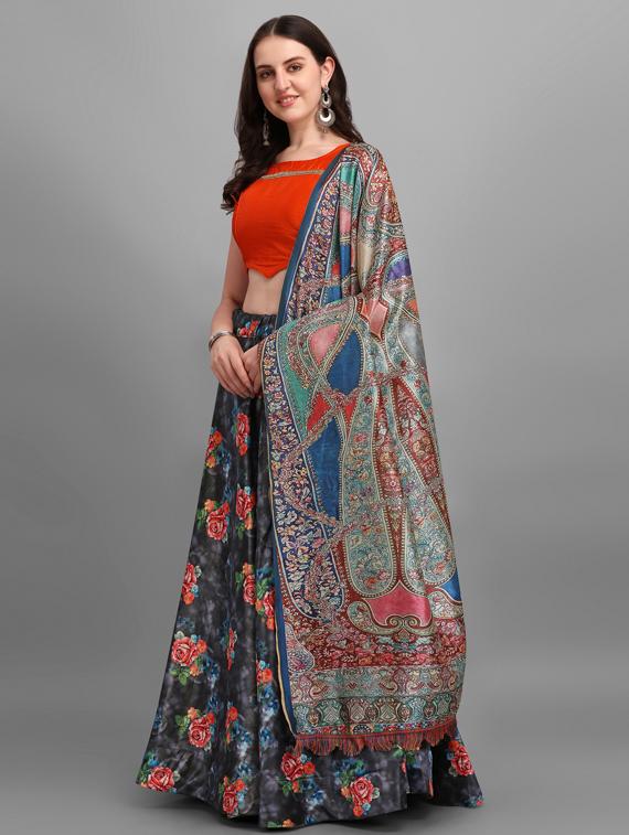 floral print flared lehenga - 18236655 - Standard Image - 1