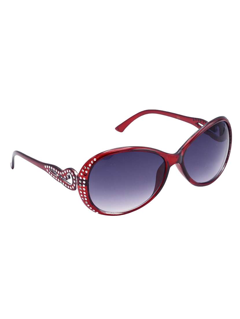 hrinkar men women boys & girls oval::rectangular::round &  sunglasses red frame, grey & clear lens (medium) - 18238985 -  Standard Image - 1